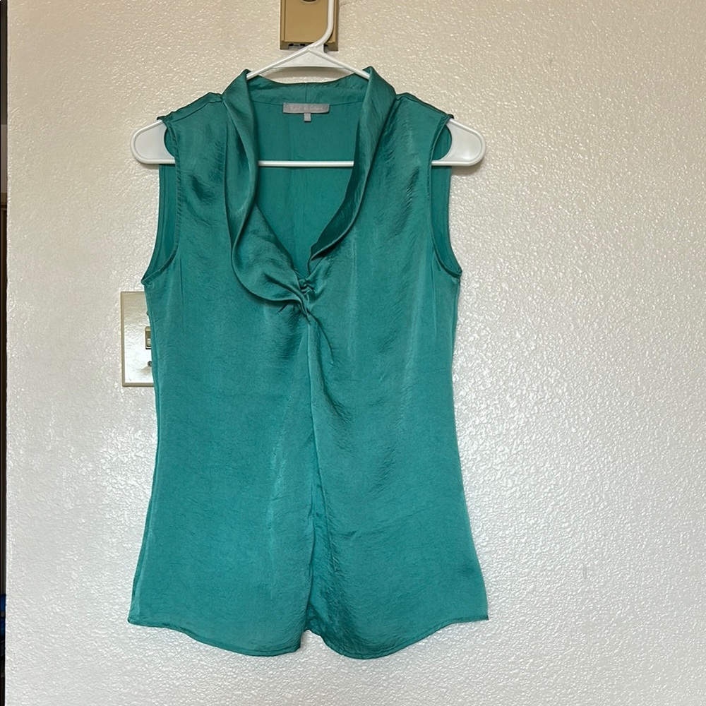 Violet Claire, Teal Sleeveless Women's Blouse, Size S